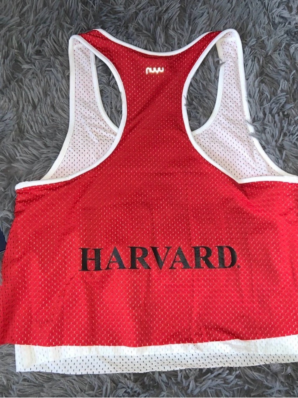 NEW NUYU Harvard Mesh Double Layer Racerback Crop Tank Top XS Red NWT